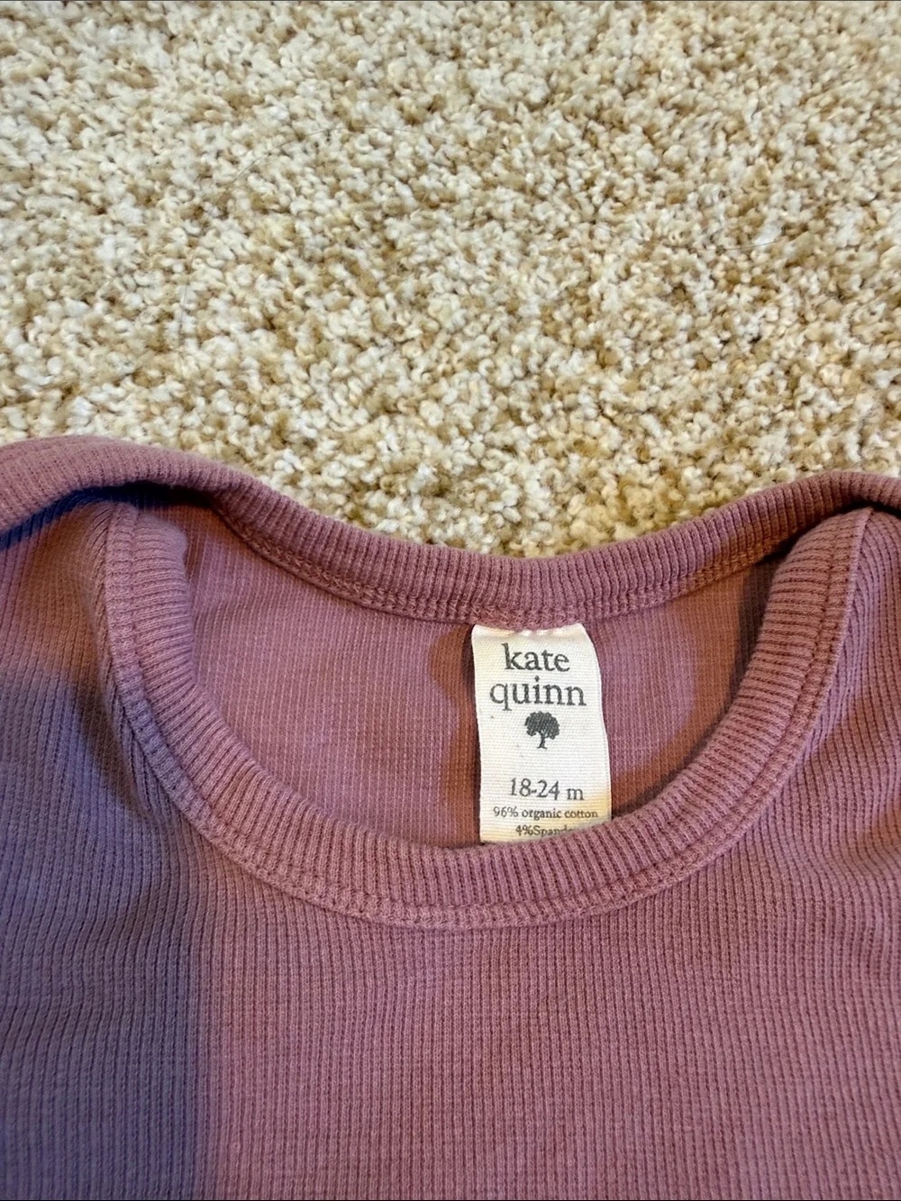 kate quinn Mauve Ribbed Short Sleeve One-Piece Bodysuit
